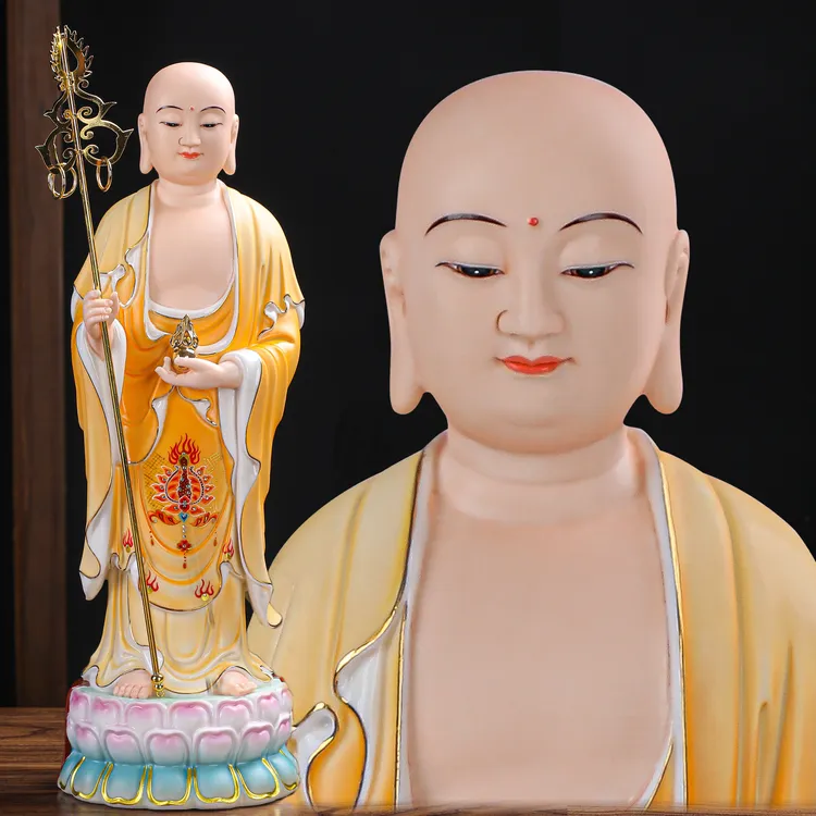 慈源堂地藏王菩萨供奉家用德化陶瓷九华山立莲地藏菩萨佛像摆件
