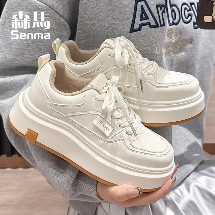 SENMA/森马厚底小白鞋女2025春秋新款增高百搭运动鞋休闲板鞋学生