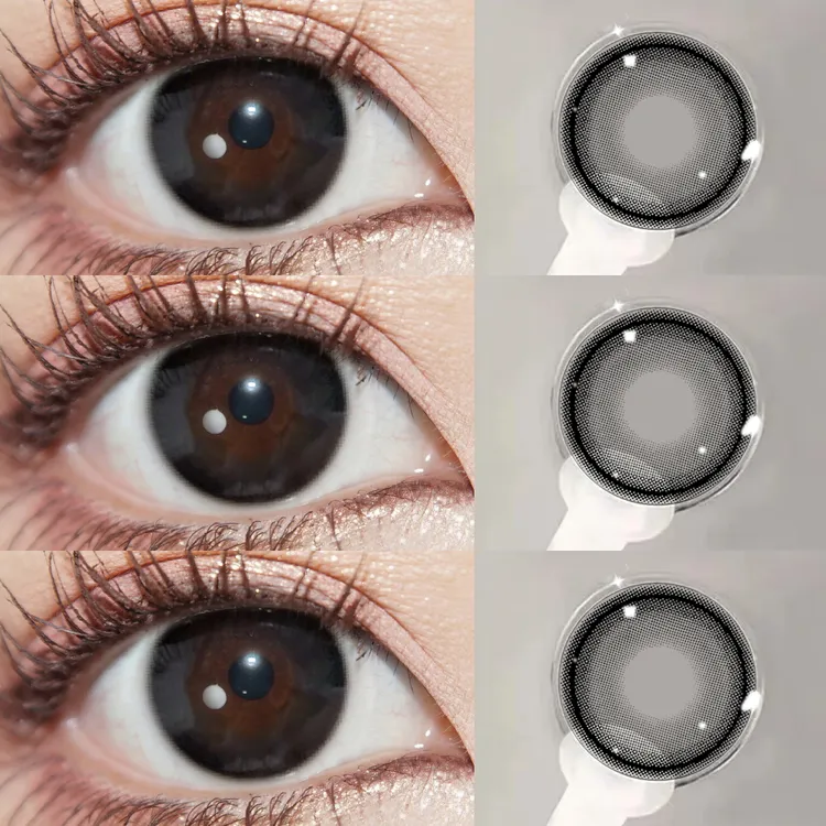 小黑豆欧巴兰美瞳半年抛学生自然黑色小直径隐形眼镜dp
