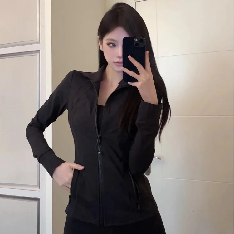 路路lu家同款春秋连帽瑜伽服外套原标女士瑜伽服上衣运动健身跑se