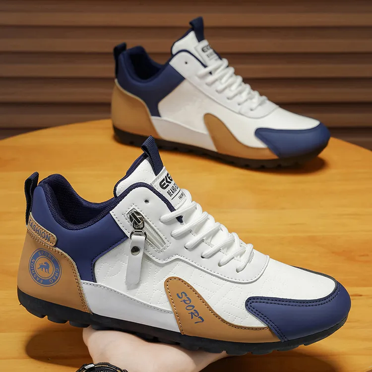 新款男鞋舒适时尚百搭一脚蹬大码防滑跑步鞋阿甘鞋休闲运动鞋男士