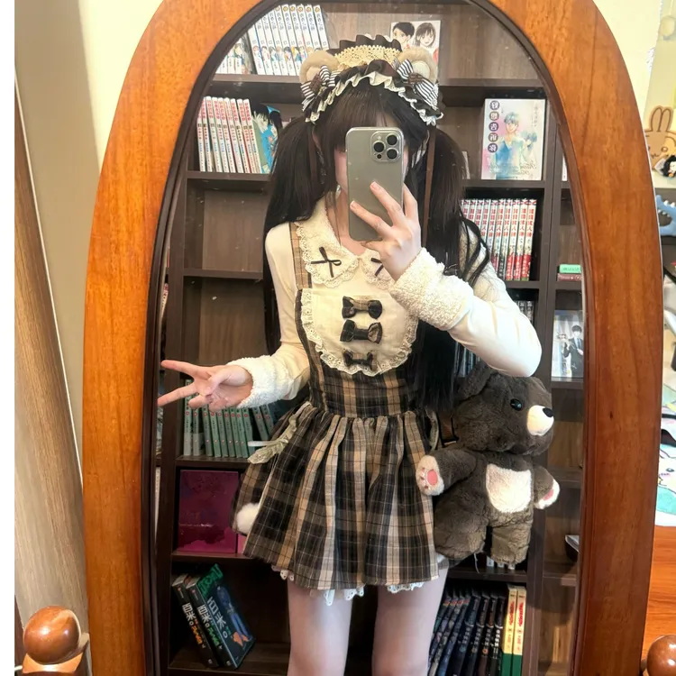 【小蚊同学】法式时尚套装秋冬长袖上衣oljk软妹青春日系连衣裙套装