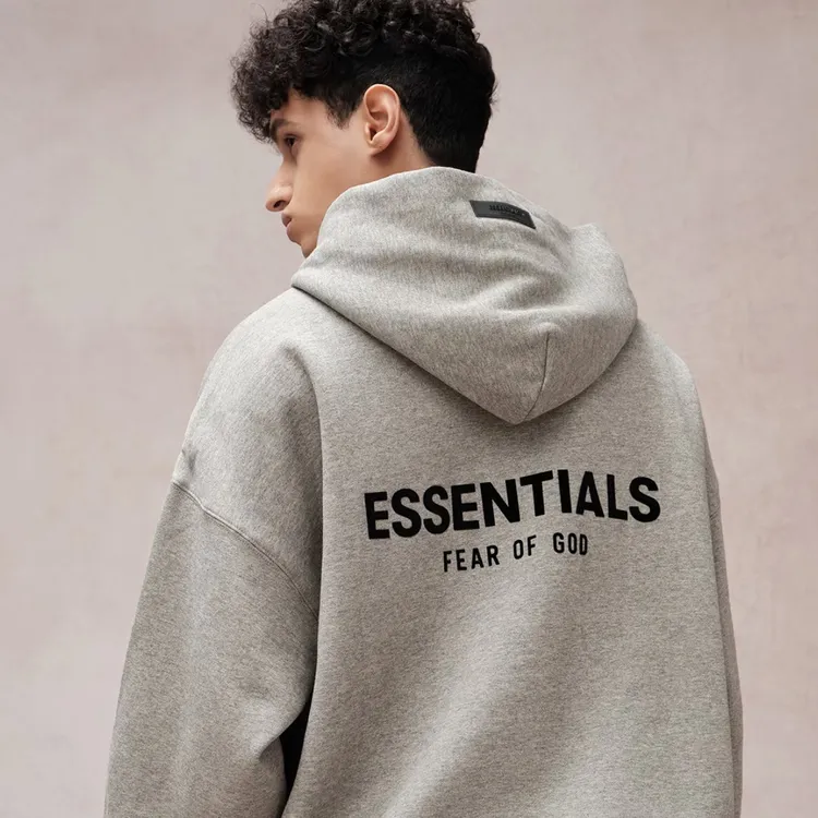 FOGESSENTIALS第八季情侣重磅卫衣秋季背后植绒上衣高街宽松连帽