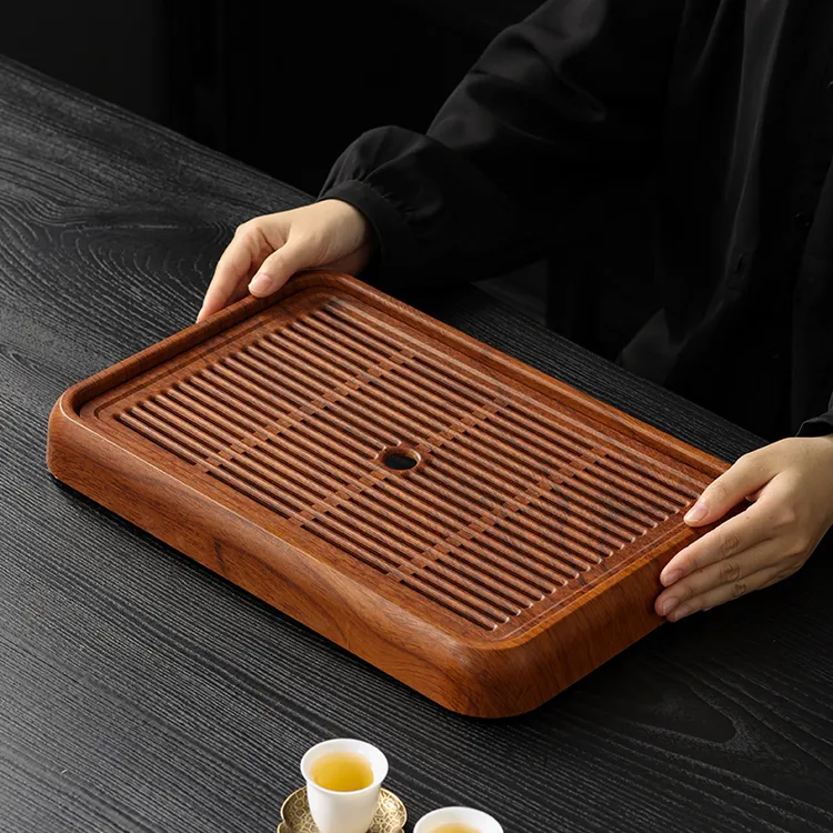 仿花梨木密胺茶盘家用高档小型茶台办公室托盘沥水盘茶具干泡盘