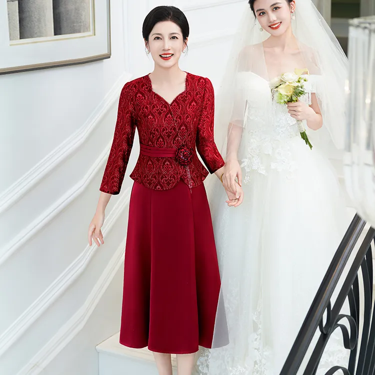 5883高端大气婚宴装女高贵优雅气质结婚喜婆婆宴会旗袍礼服春夏款