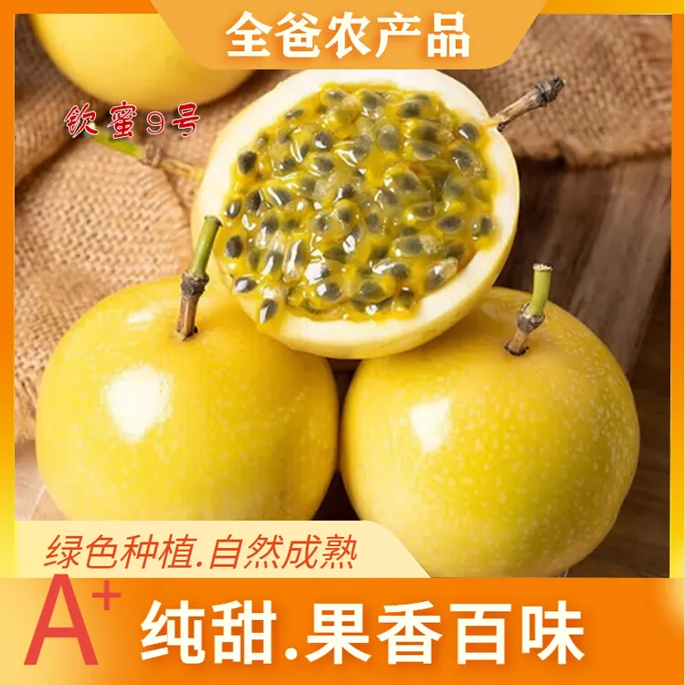 全爸农产品湛江钦蜜9号黄金百香果新鲜现摘水果香甜（南宁中转）