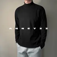 AnnEyzz知易-气绒T秋冬新款男款纯色半高领保暖裁片结构打底上衣