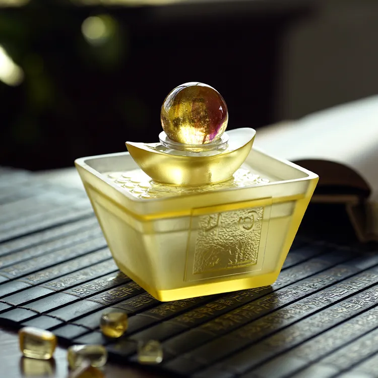琉璃时来运转日进斗金聚宝盆风水轮循环流水生财招财摆件开业礼物