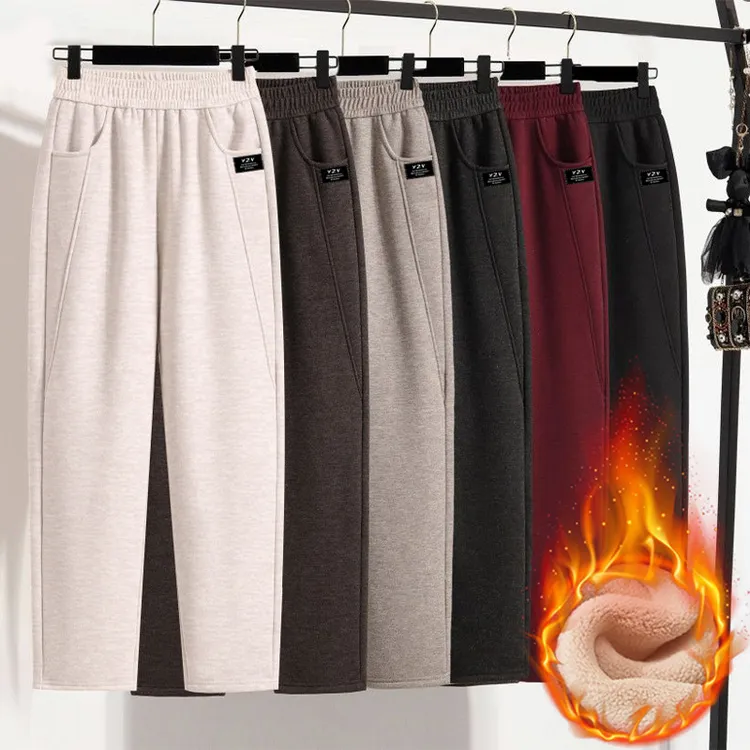 秋冬款妈妈裤子冬季加绒加厚中老年女裤小个子外穿高腰休时尚闲裤