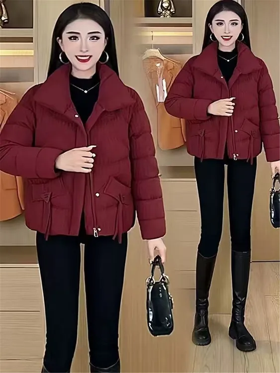 设计感短款立领棉服女冬季2025新款洋气加厚显瘦保暖时尚气质外套