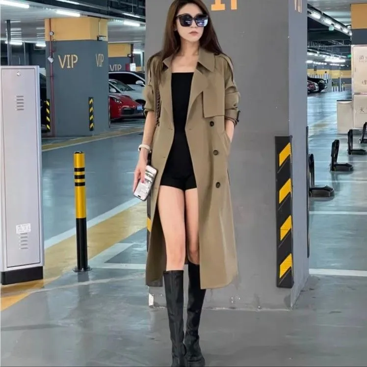 春秋显瘦气质小个子时尚宽松英伦风百搭收腰网红秋季外套大衣风衣