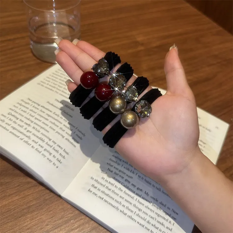 珠珠闪钻发圈女2025新款网红头发气质丸子头饰扎发绳高弹力绳时尚