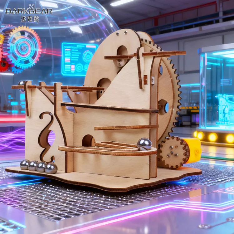 达克熊龙脊过山车轨道滚珠系列木质立体拼图手工diy拼装益智解压