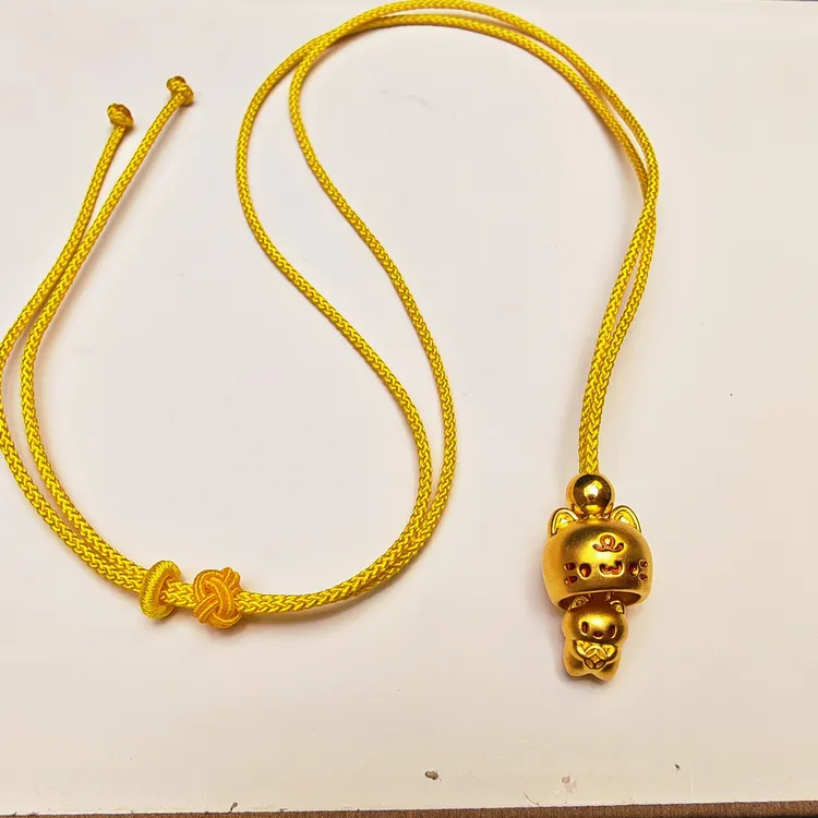 1#足金999黄金 珐琅彩 藏猫猫DIY编织