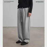 NYHSUGOO/南乙秋冬重磅360g牛仔拼接腰头休闲卫裤3887男士直筒