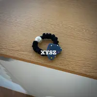 爱心牛仔带钻发绳日韩甜美风女原创设计发圈手工百搭蓝色头绳