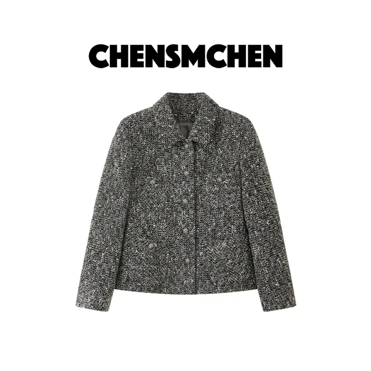 CHENSMCHEN 收腰粗花呢小香外套女时尚优雅气质显瘦上衣CSW9088QQ