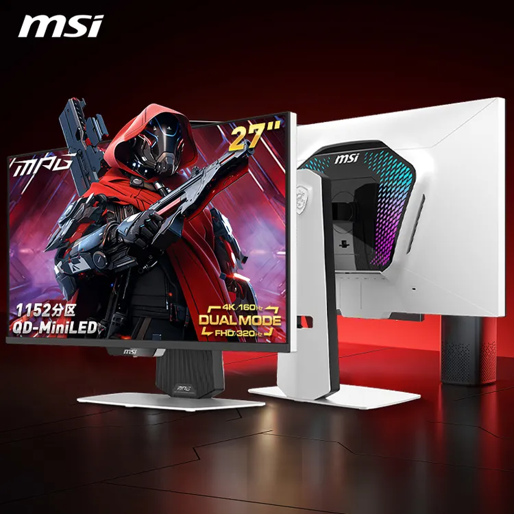 微星27英寸MiniLED双模4K白龙160Hz电竞显示器MPG274URDFWE16M
