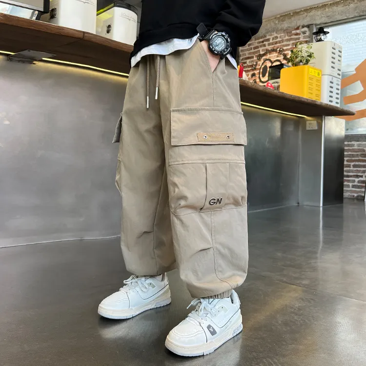 儿童装工装裤秋装男童休闲帅气韩版长裤中大童时髦洋气男孩裤子潮