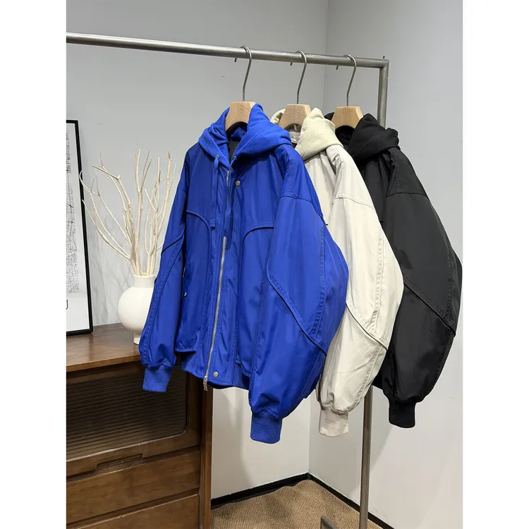 冬季潮牌棒球服可脱连帽90鹅绒羽绒服男美式宽松户外运动羽绒外套