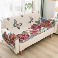 【蝴蝶】升级版加厚加密艺术品沙发巾刺绣编织提花90.180±5cm