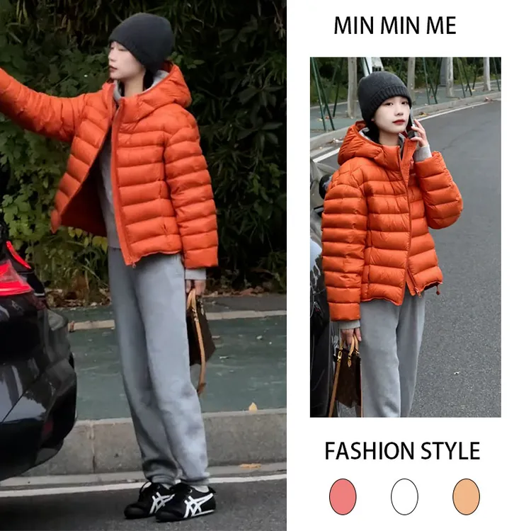 时髦少女感的冬日套装连帽棉服内搭针织打底衫女加绒休闲裤三件套