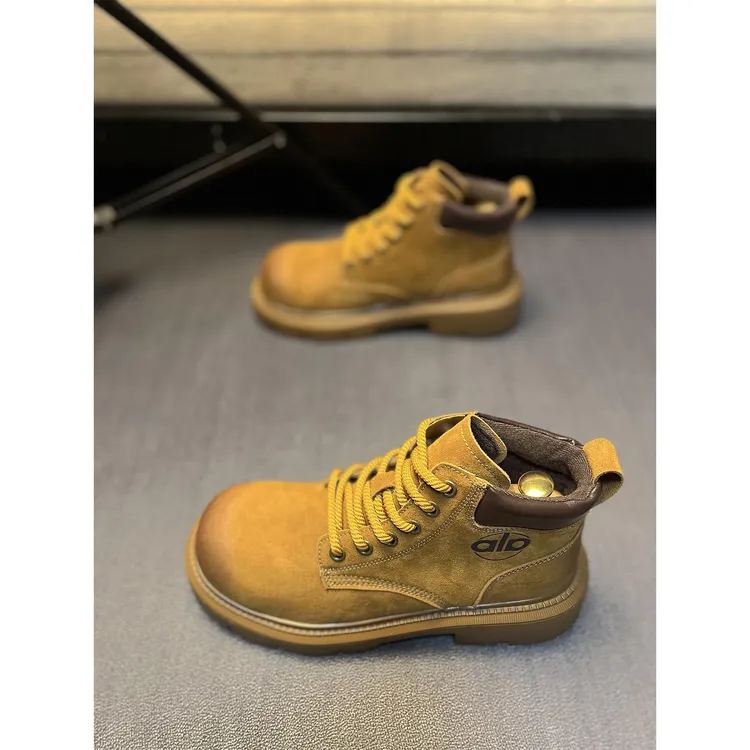 ICCLEK男鞋2025秋冬新品潮流百搭厚底马丁靴休闲运动高帮工装鞋男