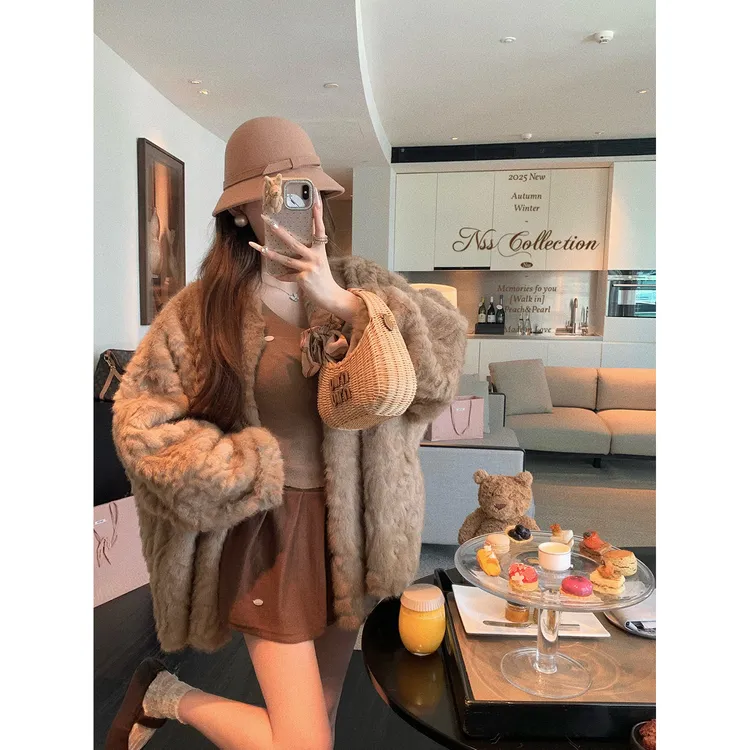 顶流千金外套仿大衣冬季小香风外套女显瘦时尚宽松懒慵大衣