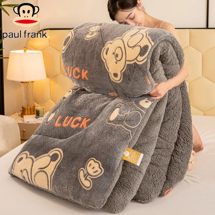 大嘴猴羊羔绒被子冬被加厚保暖牛奶绒春秋被单人宿舍棉被加绒被芯