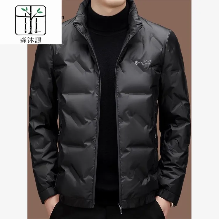 正品男士立领羽绒服冬季新款时尚休闲加厚保暖白鸭绒外套