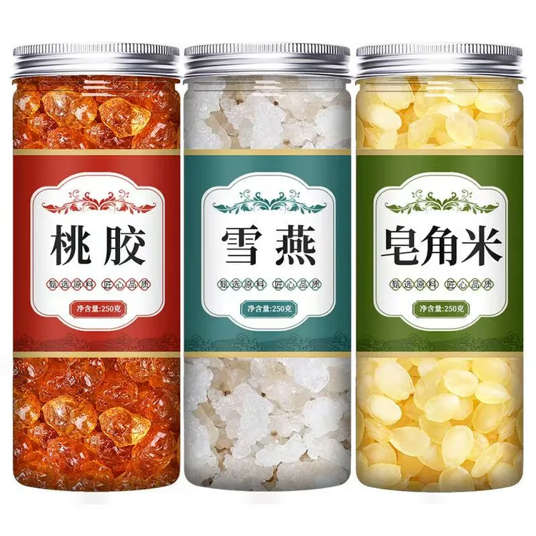 正品桃胶雪燕皂角米组合无杂质可炖煮食用的胶颜三宝羮