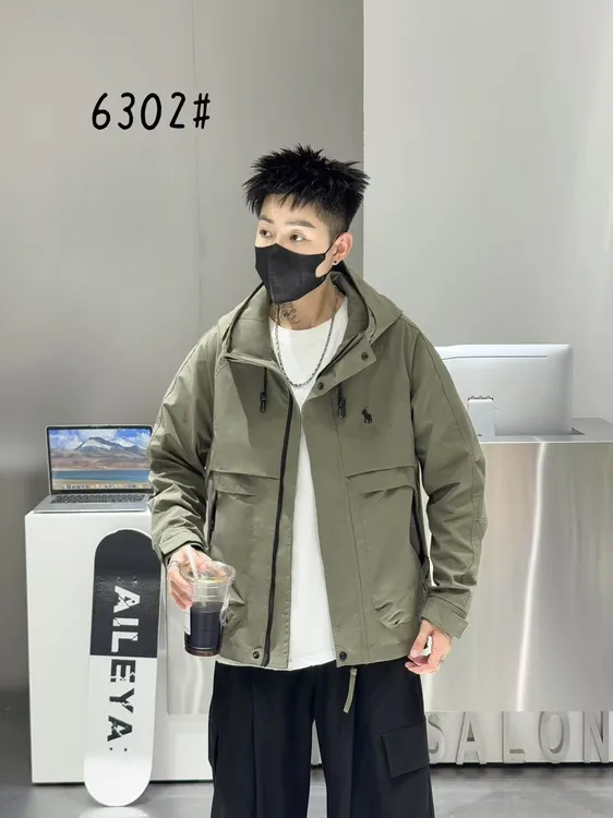 6302#男士夹克休闲春秋季初高中大学生加大码高级感连帽工装外套