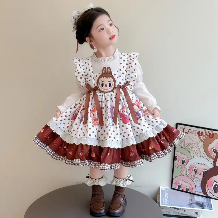 女童拉布布洛丽塔连衣裙2025秋季儿童公主裙洋气演出服生日蓬蓬裙