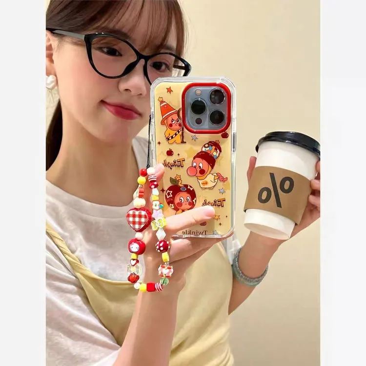 卡通星星小人插画适用苹果16Promax大孔手机壳vivo华为oppo小米15