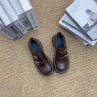 【刘姐高货】魔术贴增高春季乐福鞋圆头日系时尚女鞋ZB9360-9