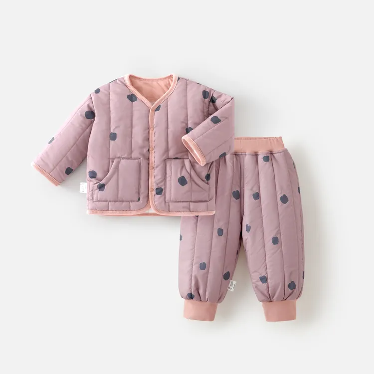 【芳姐专属】婴儿棉服套装秋冬宝宝三层夹棉加厚分体衣服儿童保暖棉