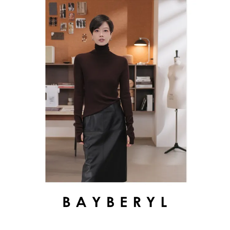 BAYBERYL老贝多彩*指口高领羊毛打底显瘦秋针织衫ZZS5I2204-10/4