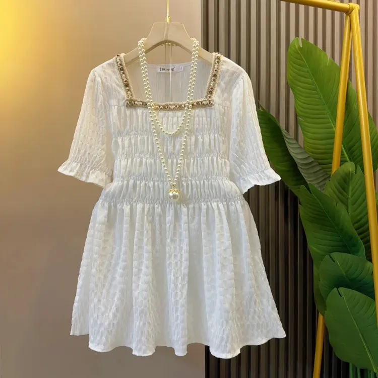 法式波西米亚风方领小众独特超火小衫衣长72左右