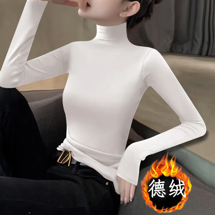 2025新款秋冬莫代尔打底衫德绒保暖高领打底衫内搭长袖T恤女上衣
