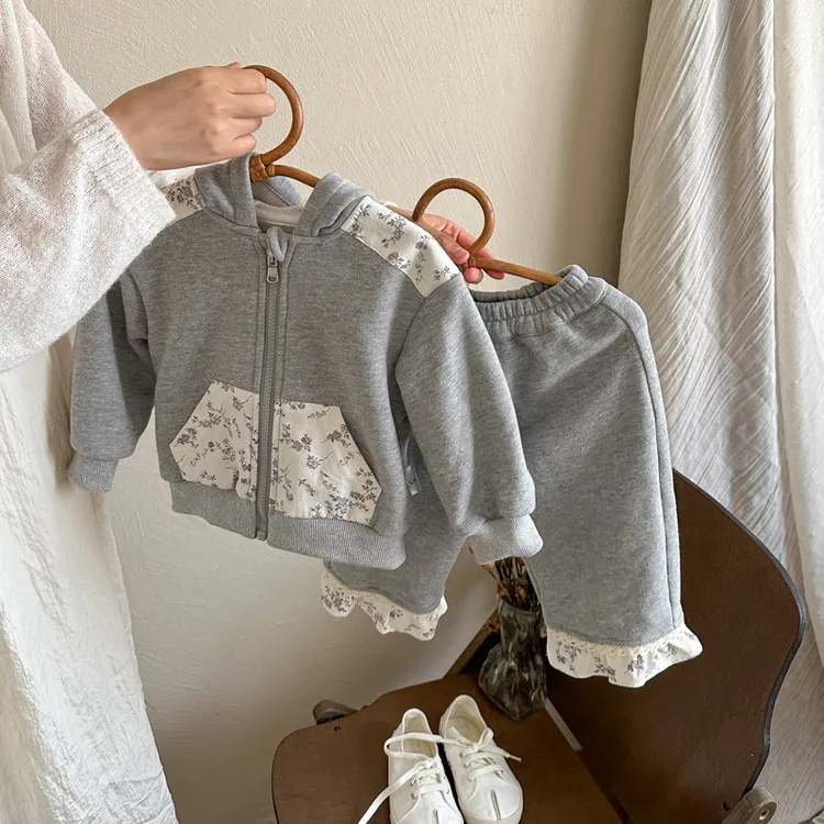 儿童套装春秋季2025女宝宝童装衣服裤子婴幼儿洋气卫衣两件套 a类