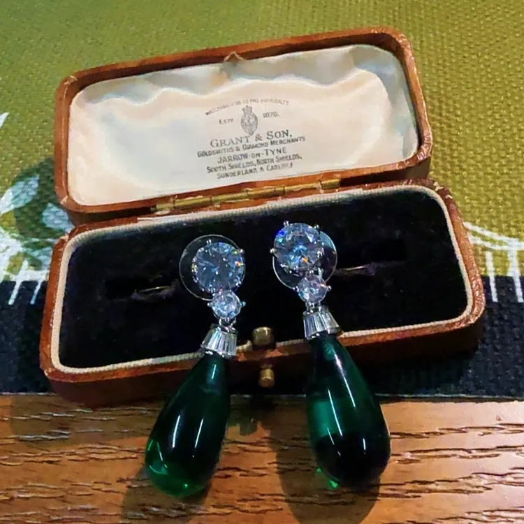 【莹姐专属】合金琉璃耳饰 【柏林暮色】法式复古耳钉