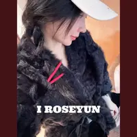 【Rose Yun】乌木紫小湖羊皮毛一体腰带外套   JY095150