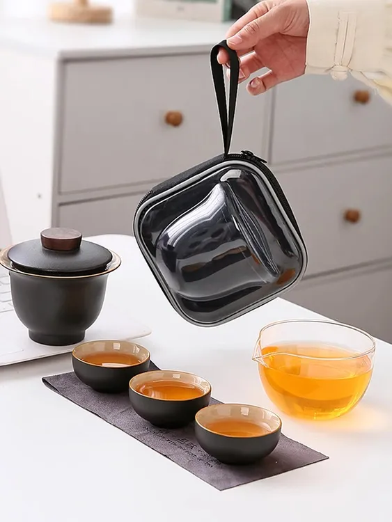 一壶三杯旅游茶具套装户外露营便携式泡茶壶快客杯送礼礼品定制