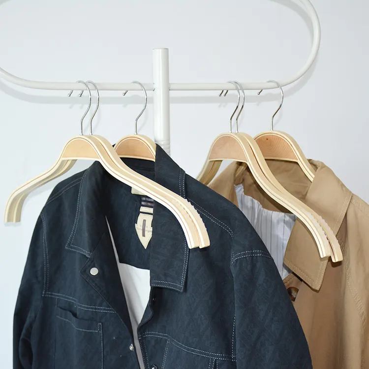韩版简约免安装防滑翼形夹板木衣架挂衣架无痕服装店防风衣服架