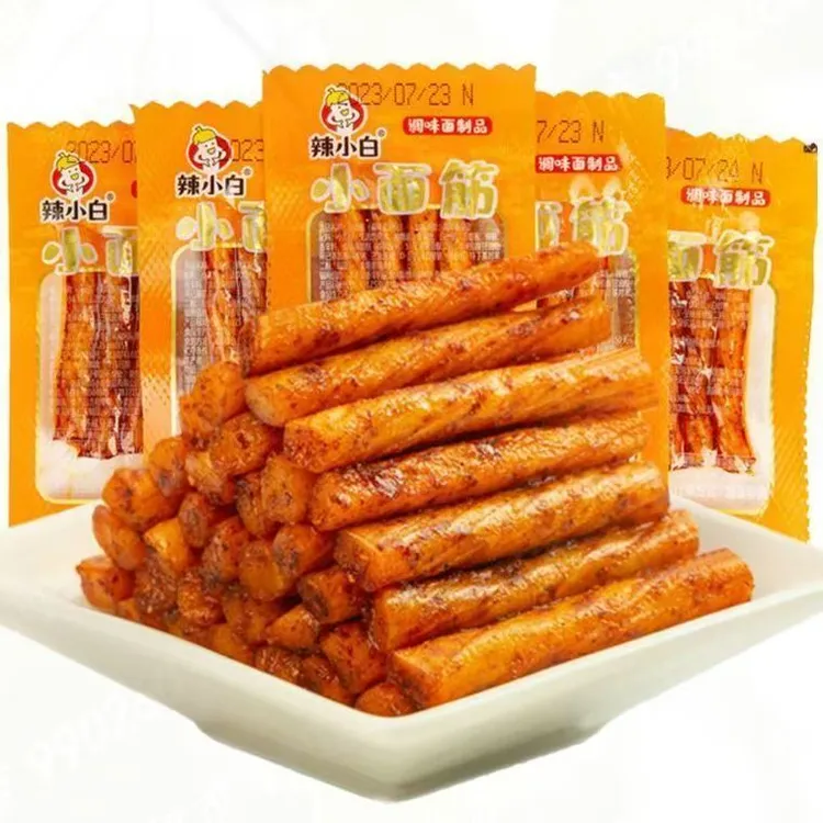 辣小白牛筋麻辣面筋8090儿时怀旧休闲零食童年小吃食品批发新鲜