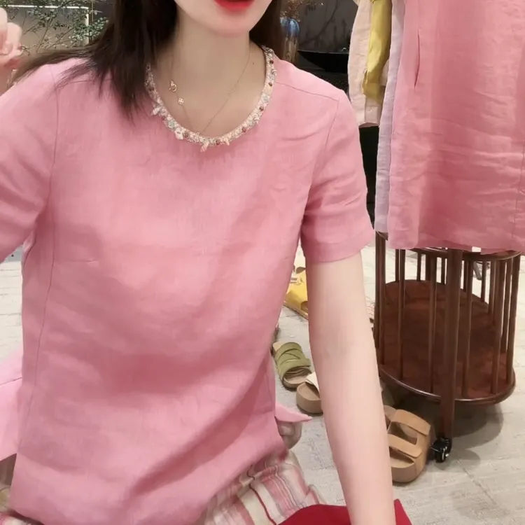 2025夏季新品时尚百搭春游休闲短袖LK2503093-1
