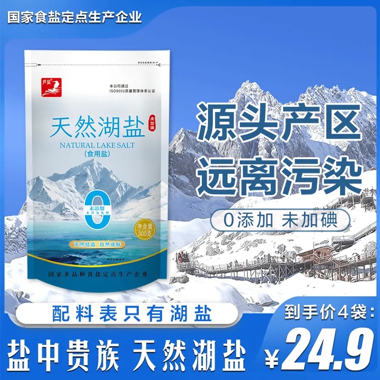 芦盐高端天然湖盐300g 不加碘 不加抗结剂 源自高海拔地区-B