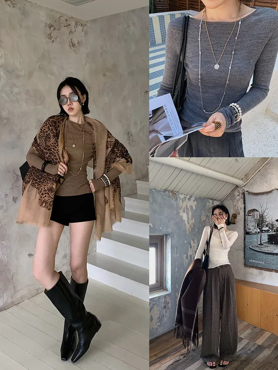 十三粥私服 一体织 100绵羊毛经典圆领针织衫女柔软亲肤百搭实穿