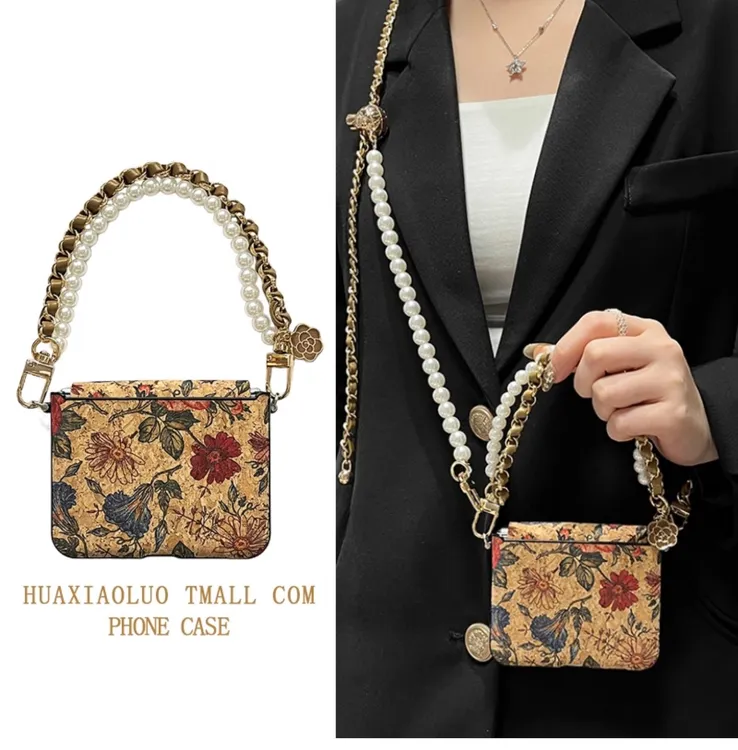 复古宫廷木纹花朵适用华为purax手机壳pocket2折叠屏中轴保护宝盒