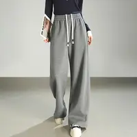 德玛纳品牌女装清新云氧棉微喇系带松紧腰微弹藏肉女休闲裤